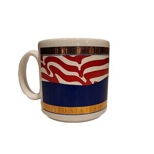 United States Eagle American Flag Patriotic  Coffee Tea Mug Cup  22KT Gold 12oz